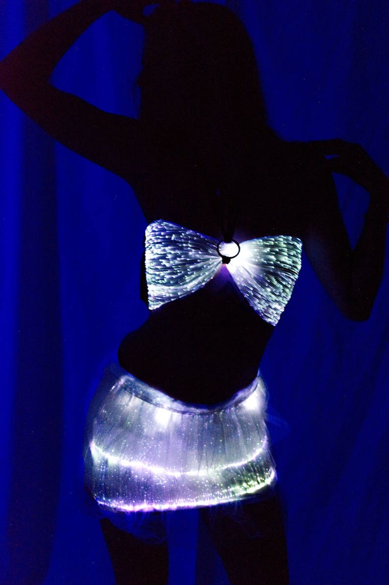 Tryptix Fiber Optic Light up Bra Illuminated Clothing White Etsy