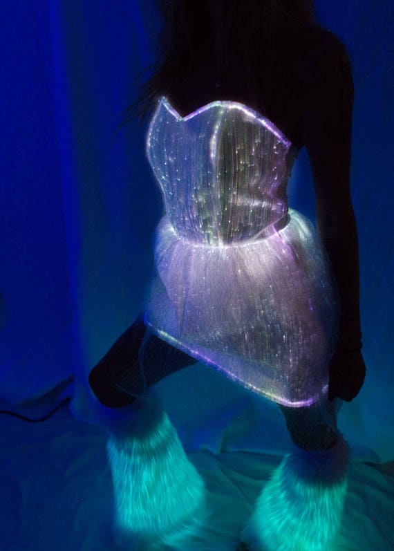 LED Festival Dress Fiber Optic Light up Dress Glow in the 