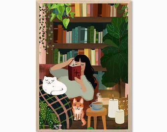 PLANT LADY | Chilling Out with Cats Poster