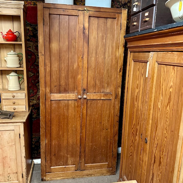 Cupboard - Tall 2 Door Pine Larder/Storage Cupboard c1860