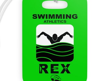 Custom Reusable swim meet heat Tags/Green
