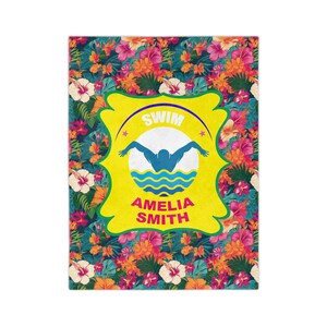 Personalized Lilly10 Blanket for swimmer - Custom Swimming Blanket, Swim Team Present