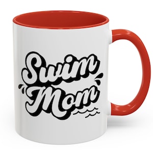 Swim Mom Accent Coffee Mug - Swim Mom Mug, mom Cup, swimSwim Mom Gift, Swim Cup
