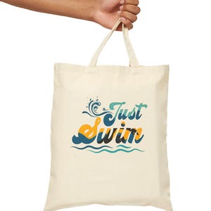 Just Swim Cotton Canvas Tote Bag