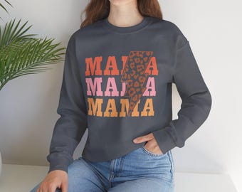 Mama Sweatshirt: Team Mom Pullover, Embroidered Gift