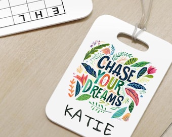 Custom name Swim Reusable swim meet heat Tags/ gift for swimmer/ swim bag tag/ swim tag-Chase your dream