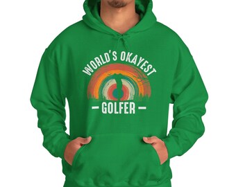 Sweat à capuche Golfer de World's Okayest - Mélange épais unisexe