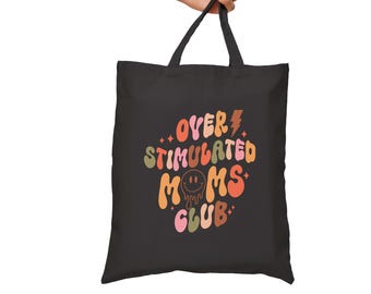 Moms Club Cotton Canvas Tote Bag: Reusable Shopping Bag