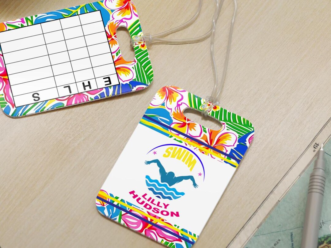 Swim Racing Tag Personalized Lilly9 Swim Tag/ Custom Reusable Swim Meet Heat Tags - Etsy