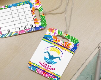 Etiqueta de natación personalizada de Lilly9/Etiquetas de calor de competencia de natación reutilizables y personalizadas