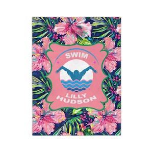 Personalized Lilly5 Blanket for swimmer - Custom Swimming Blanket, Swim Team Present