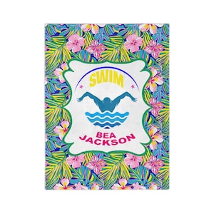 Personalized Lilly3 Blanket for swimmer - Custom Swimming Blanket, Swim Team Present