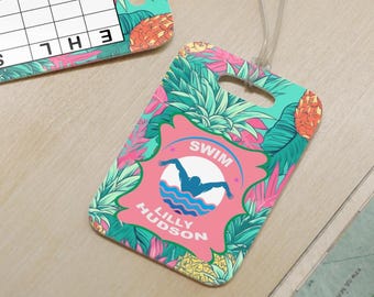 Etiqueta de natación personalizada lilly11 / Etiquetas de calor de competencia de natación reutilizables personalizadas