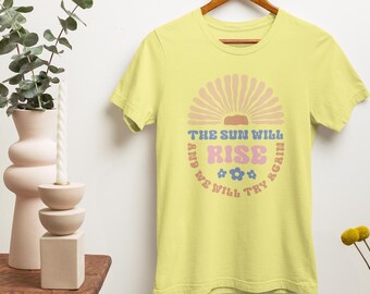 Boho Abstract Flower T-Shirt: Inspirational Positive Vibes Tee