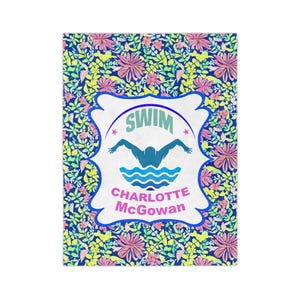 Personalized Lilly1 Blanket for swimmer - Custom Swimming Blanket, Swim Team Present