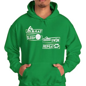 Moletom com capuz Eat Sleep Swim Repeat - Presente para nadadores, Roupas unissex