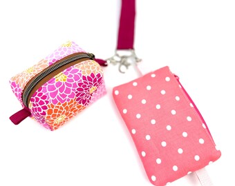 Wristlet Wallet & Coin Pouch Set | Cute Gift for Women | Purse Organizer | Handmade Wristlet