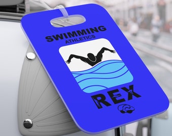 Custom Reusable swim meet heat Tags/ Blue