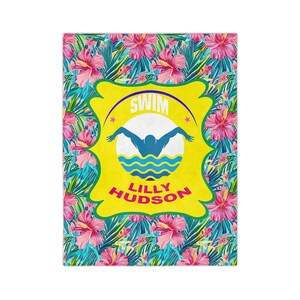 Personalized Lilly4 Blanket for swimmer - Custom Swimming Blanket, Swim Team Present