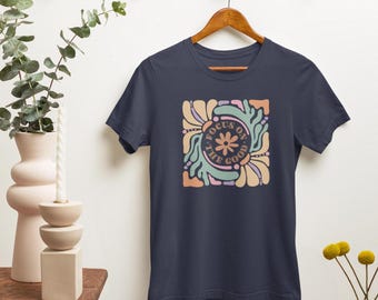 Boho Abstract Flower T-Shirt: Inspirational Positive Vibes Tee