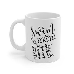 Swim mom/ swim meet/ Ceramic Mug 11oz