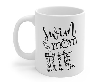 Swim mom/ swim meet/ Ceramic Mug 11oz