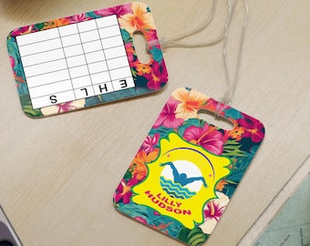 Etiqueta de natación personalizada lilly10 / Etiquetas de calor de competencia de natación reutilizables personalizadas