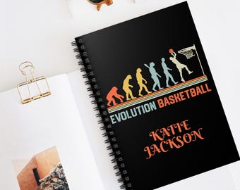 Personalized EVOLUTION-BASKETBALL Notebook - Ruled Line, Custom Journal, Gift for Students, Motivational Diary