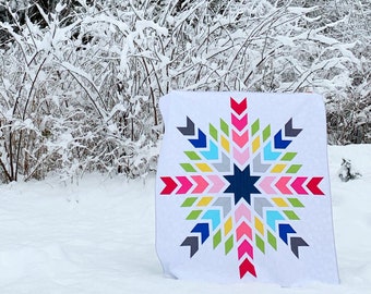 Chevron Snowflake Quilt Pattern PDF Digital Download