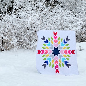 Chevron Snowflake Quilt Pattern PDF Digital Download