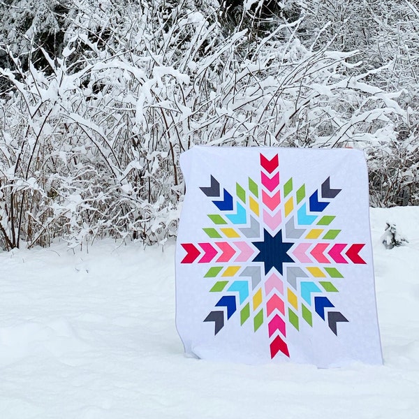 Chevron Snowflake Quilt Pattern PDF Téléchargement numérique