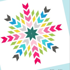 Chevron Snowflake Quilt Pattern PDF Digital Download image 2