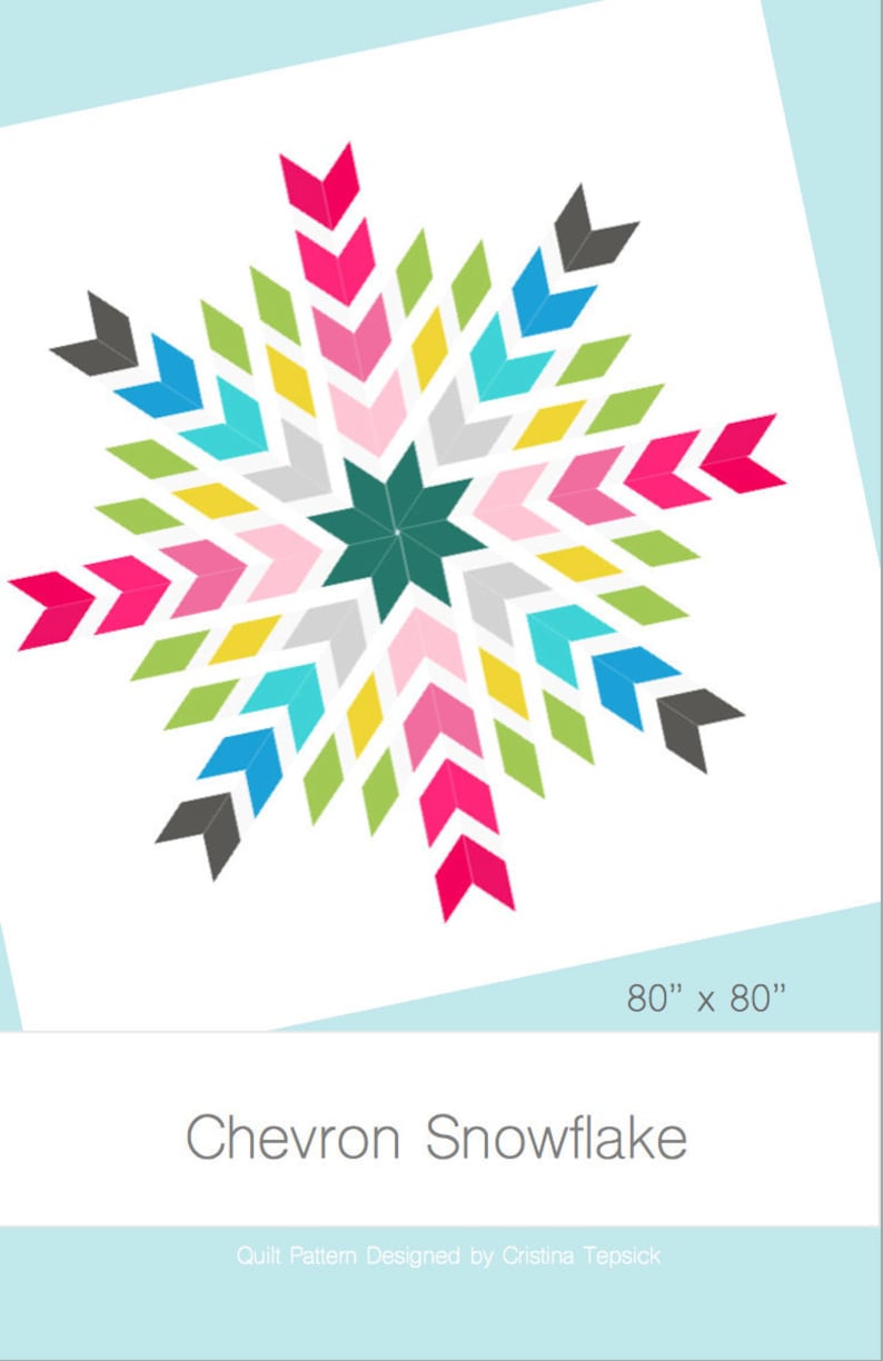 Chevron Snowflake Quilt Pattern PDF Digital Download image 2