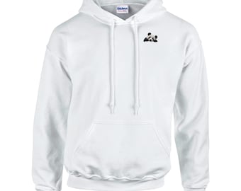 Panda Hoodie Schwarz Weiß | Panda Rückenprint | Cozy Unisex Hoodie | Cute Panda Sweatshirt | Geschenk für Panda Liebhaber