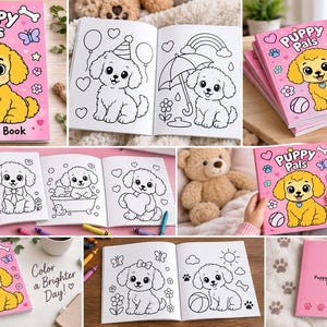 Toy Poodle Puppy Coloring Book for Kids (Instant download)