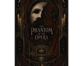 The Phantom of the Opera Tarot Card Poster, Gaston Leroux Wall Art, Gothic Tarot Print, Dark Romance Decor, Halloween Reader Gift