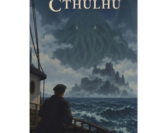 Cthulhu Poster, H.P. Lovecraft Wall Art, Anime Style Cosmic Horror Print, Eldritch Wall Decor, Gift for Lovecraft Fans