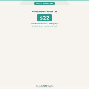 Moving Planner Notion Template: digital template preview, photo 8 of 8 (digital download, nothing ships)