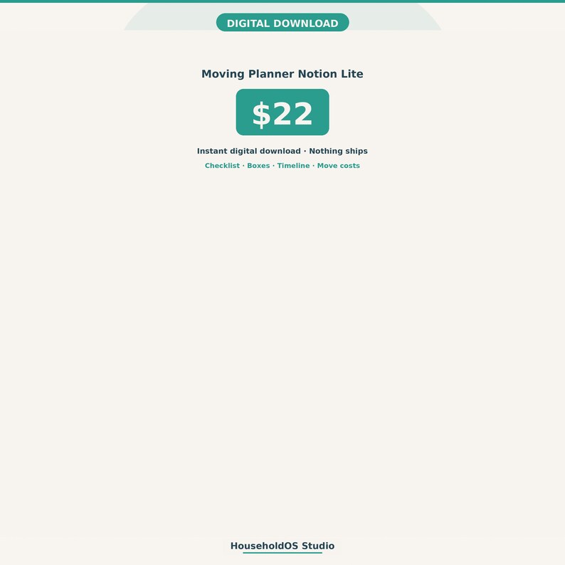 Moving Planner Notion Template: digital template preview, photo 8 of 8 (digital download, nothing ships)