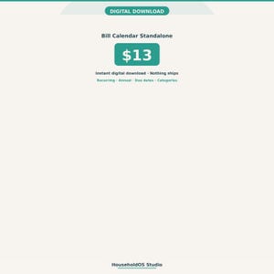 Bill Calendar Spreadsheet Recurring Bills Due Dates Google Sheets Digital Download: digital template preview, photo 8 of 8 (digital download, nothing ships)