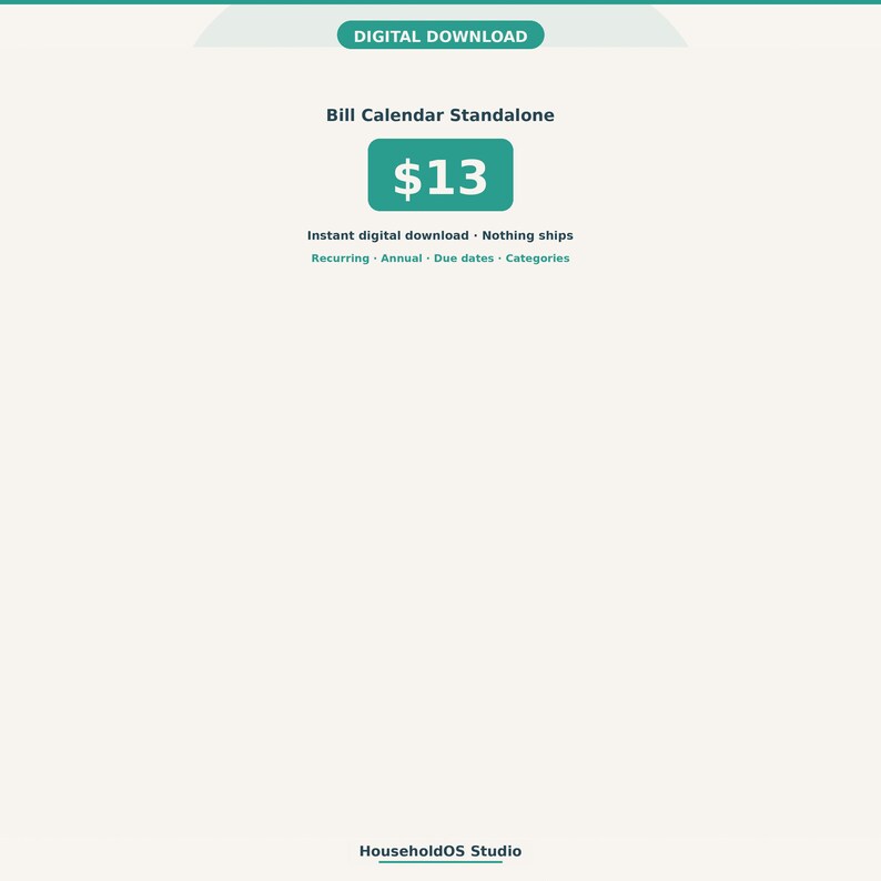 Bill Calendar Spreadsheet Recurring Bills Due Dates Google Sheets Digital Download: digital template preview, photo 8 of 8 (digital download, nothing ships)