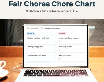 Chore Chart Notion Template for Couples, Shared Household Task Board, Roommate Chore List, Fair Chores, Digital Download