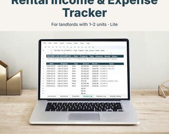 Rental Property Spreadsheet, Landlord Income and Expense Tracker for 1-2 Units, Google Sheets & Excel, Digital Download