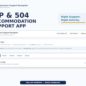 IEP och 504-anpassningsstödapp för lärare | Classroom Support Navigator