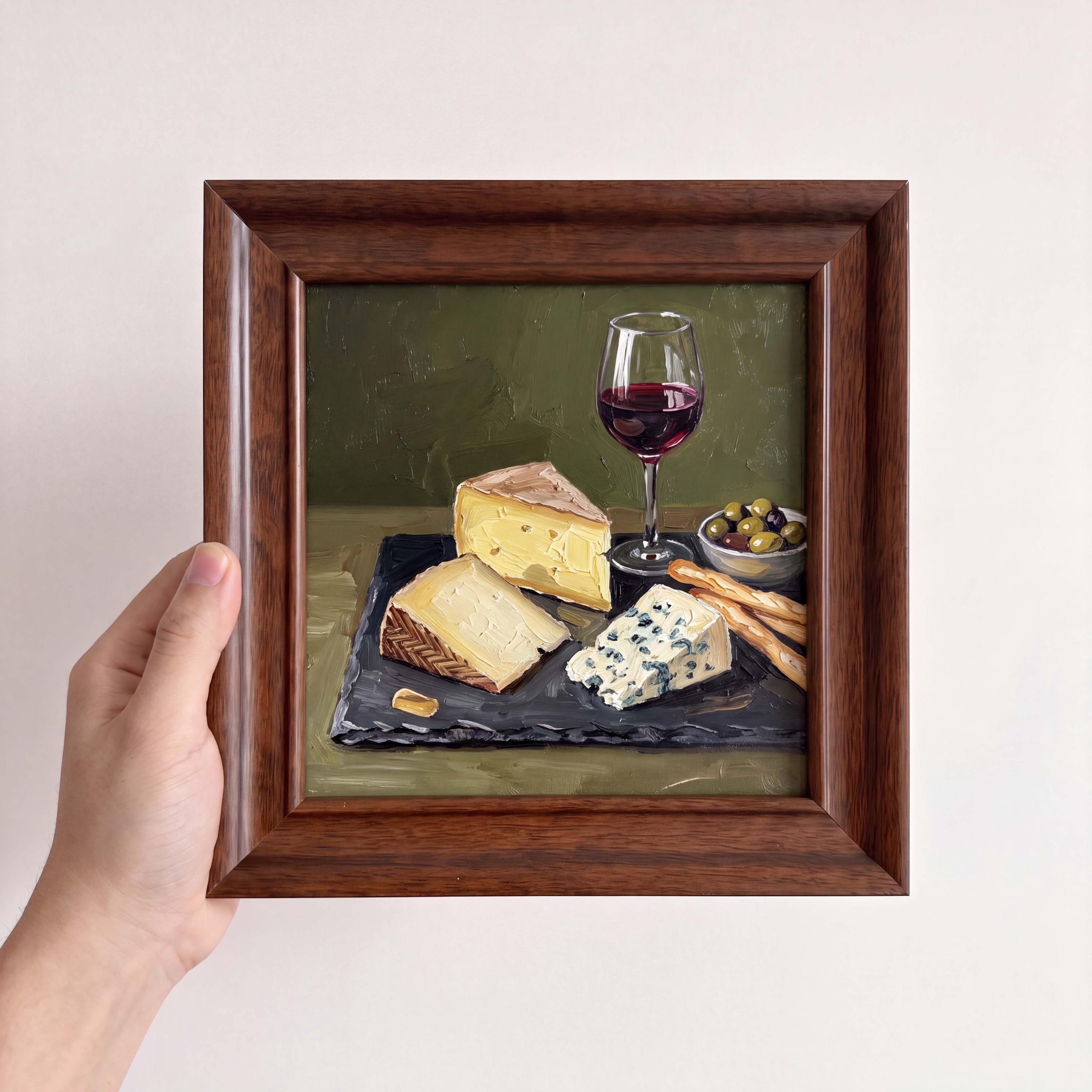 Wine and Cheese Oil Painting - Etsy
