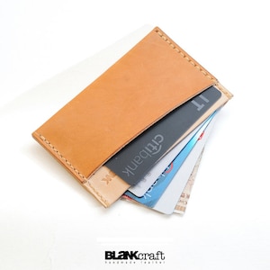 Porta carte in pelle fatto a mano – Portafoglio sottile minimalista – Portafoglio bicolore – Portafoglio sottile EDC – Regalo per lui
