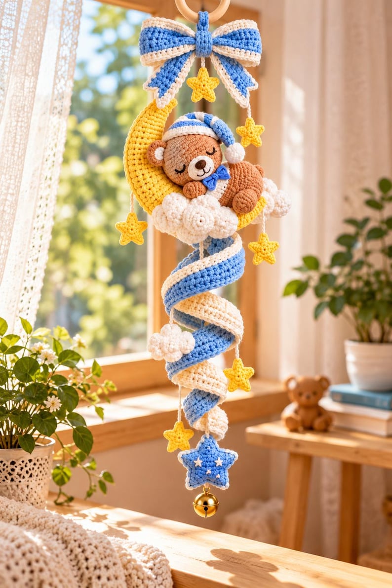 Sleep Guide.pdf Crochet Sleeping Teddy Bear Nursery Mobile, Moon Cloud Spiral (PDF ...