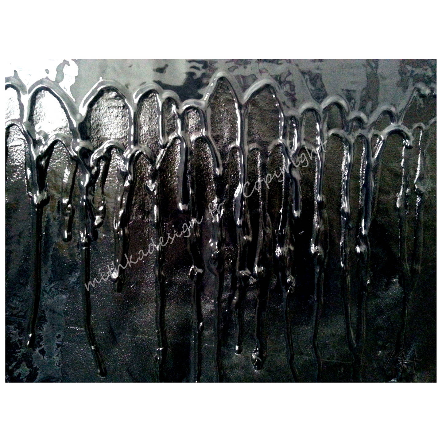 Tableau Plexiglas Coulures Éphémères Noires