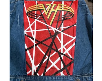 Custom hand painted denim jacket, jean jacket