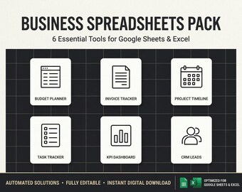 Paquete de finanzas para pequeñas empresas / 6 plantillas de Google Sheets (descarga digital)